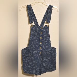 Floral Short Overalls